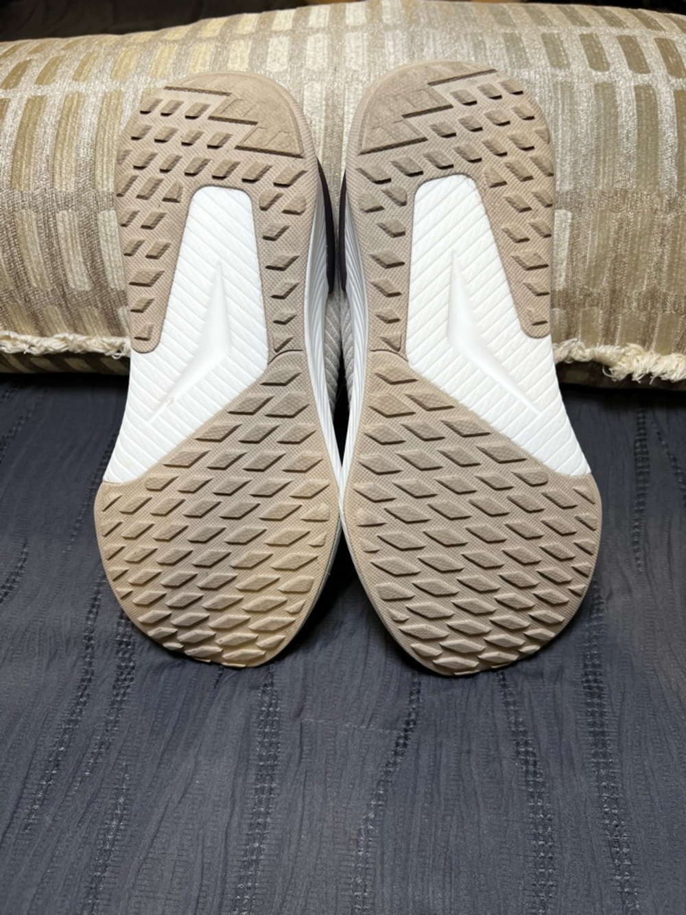 allbirds Tree Glider Women's Beige Knit Lace-Up Walking Sneakers with Brown Heel - Picture 5 of 10